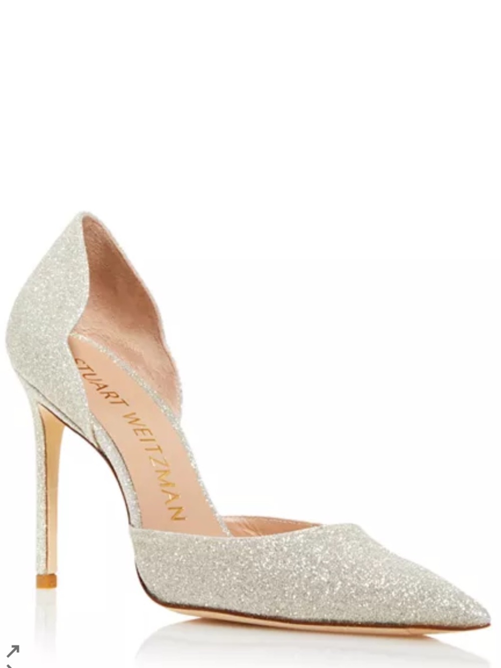 Stuart Weitzman Scallop D'orsay Fig Fine Glitter Pump Size 10